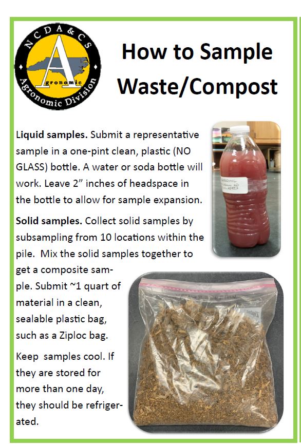 Agronomic Services Waste Analysis Collect Samples Growers NC